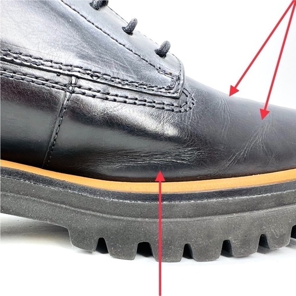 Paul Green Oxford Shoes Size 9 Laced Super Soft Black Leather Lug Sole Menswear - Picture 11 of 16